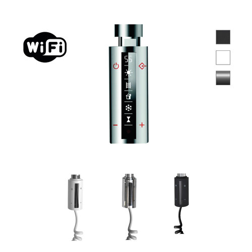 Elektrische Radiator Sanicare HWV - Moda Met Wifi 160x60 cm Mat Wit 1159W Met Thermostaat Chroom Linksonder 