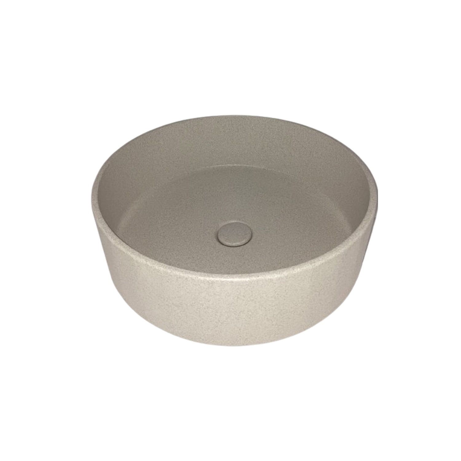 Opbouw Wastafel Sanimex Crystal Beton Rond Terrazzo Creme Sanimex