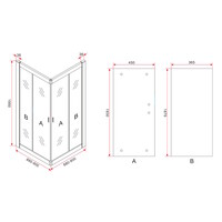 Douchecabine Aqua Splash Hayes 90x90x195 cm Mat Zwart Aluminium Profiel