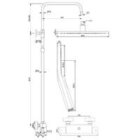 Regendoucheset Opbouw Brauer Gunmetal Edition 30 cm Thermostatisch met Handdouche 3-Standen Geborsteld Gunmetal
