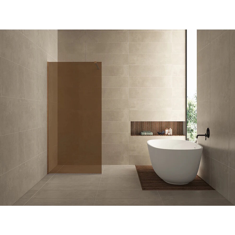 Inloopdouche Wiesbaden Slim Brons Rookglas 90x200 8mm Nano Coating