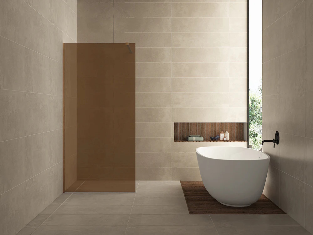 Wiesbaden Inloopdouche Slim Brons Rookglas 100x200 8 mm Nano Coating