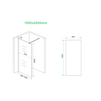 Inloopdouche BWS Danielle Brons Rookglas 100x200 8mm Nano Coating