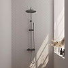 Brauer Regendoucheset Opbouw Brauer Gunmetal Edition 30 cm Thermostatisch met Staaf Handdouche Geborsteld Gunmetal