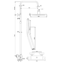 Regendoucheset Opbouw Brauer Gunmetal Edition 20 cm Thermostatisch met Handdouche 3-Standen Geborsteld Gunmetal