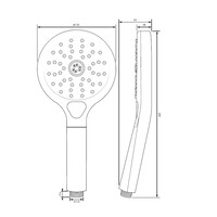 Handdouche Brauer Black 3 Standen 22 cm Mat Zwart