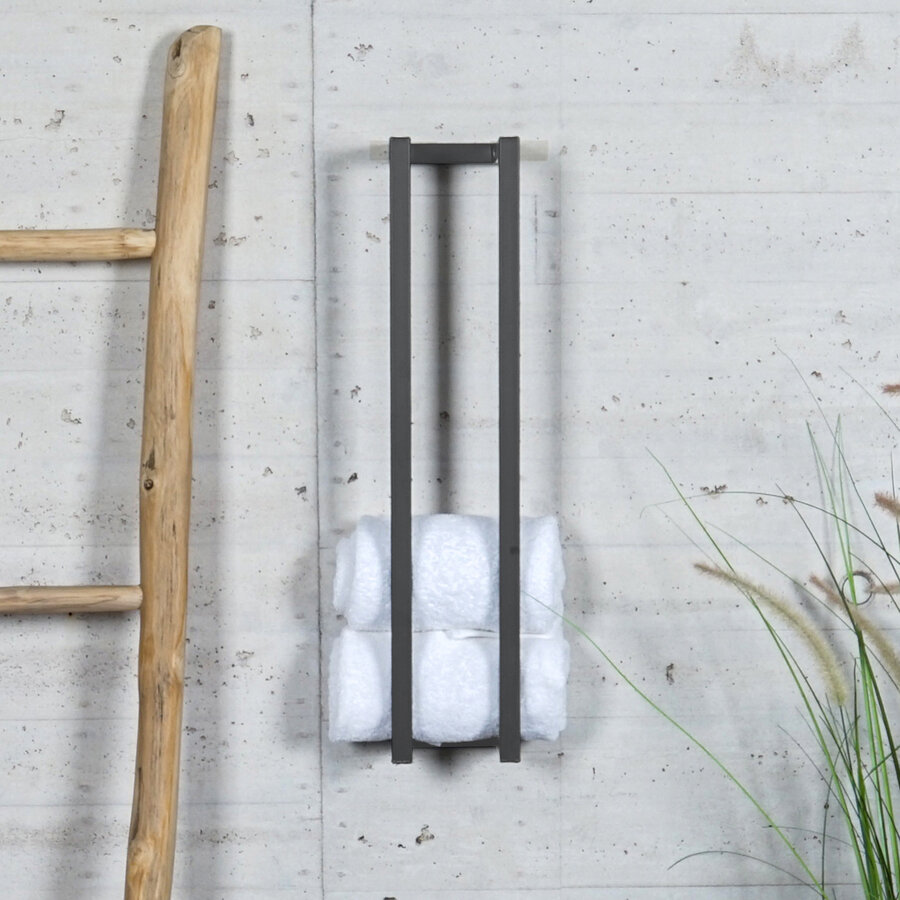 Gastenhanddoekrek BWS Industrieel 60x12.5x12.5 cm Gunmetal