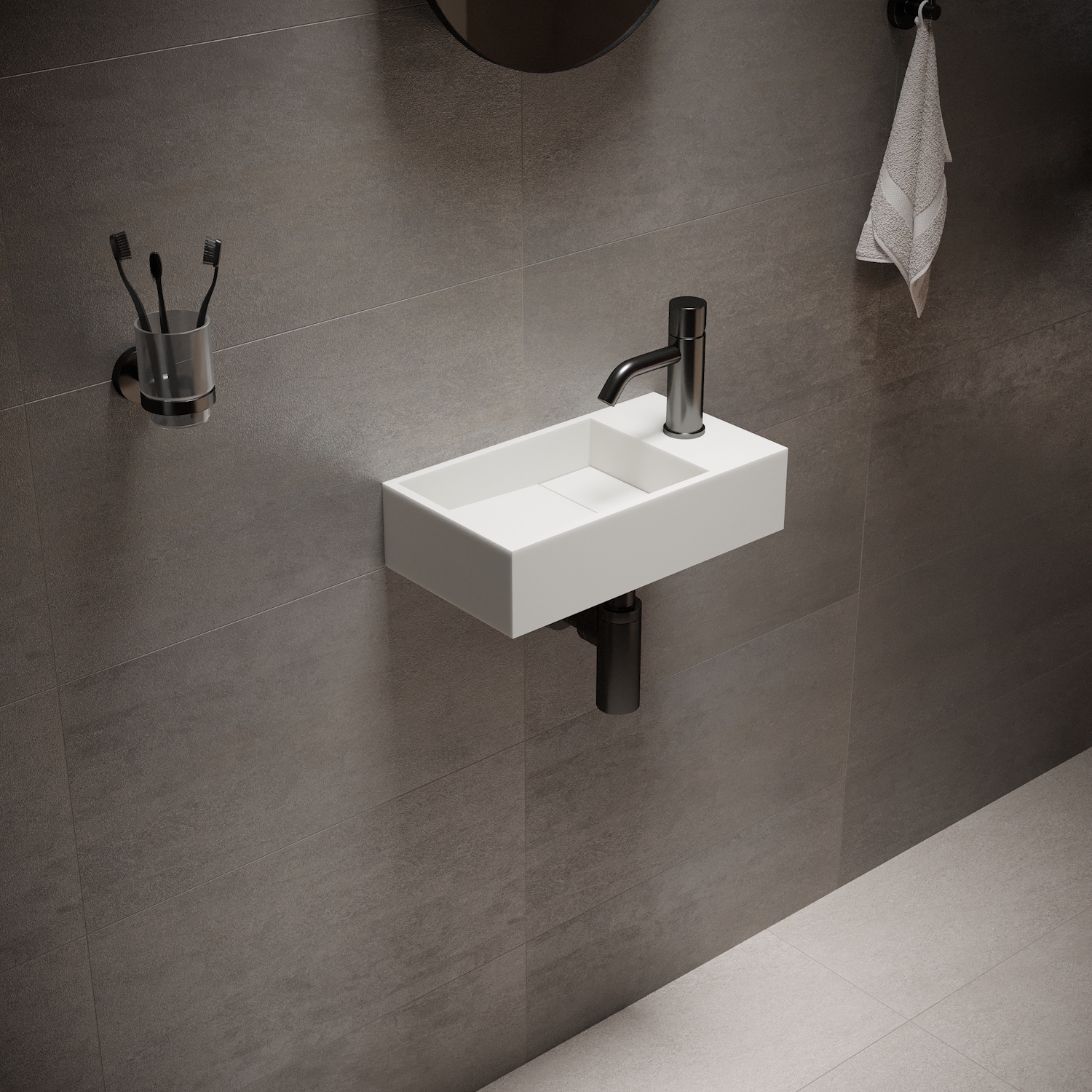 Fontein Ideavit Solidcube 40x22x10 cm Solid Surface Mat Wit Ideavit