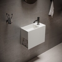 Wastafel Ideavit Solidwash 45x22x38 cm Solid Surface Mat Wit