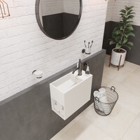 Wastafel Ideavit Solidwash 45x22x38 cm Solid Surface Mat Wit