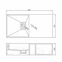 Wastafel Ideavit Solidplan 80x40x20 cm Solid Surface Mat Wit