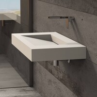 Wastafel Ideavit Solidsquare 90x46x10 cm Solid Surface Mat Wit