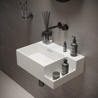 Fontein Ideavit Soliddual 1.0 50x36x15.5 cm Solid Surface Met Opbergruimte Mat Wit