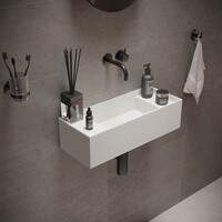 Fontein Ideavit Solidbliss 55x22x15 cm Solid Surface 2 Plateaus Mat Wit