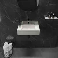 Fontein Ideavit Solidbliss 55x22x15 cm Solid Surface 2 Plateaus Mat Wit