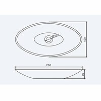 Opbouw Waskom Ideavit Solidjazz 70x40x9 cm Solid Surface Mat Wit