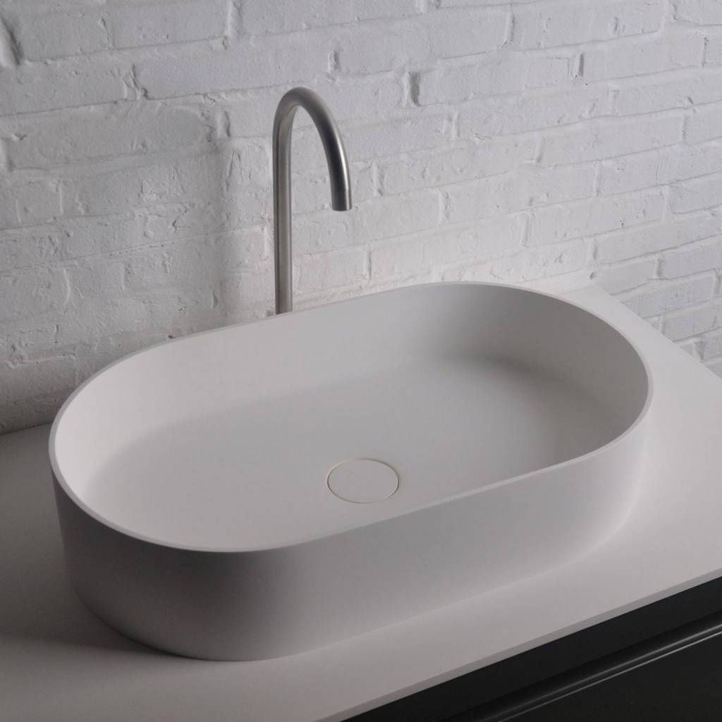 Opbouwwastafel Ideavit Solidthin 60x35x12.5 cm Solid Surface Mat Wit Ideavit