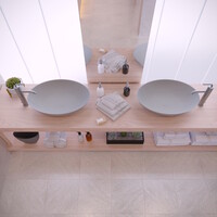 Opbouw Waskom Ideavit Solidthin 60x40x14.5 cm Solid Surface Mat Licht Grijs