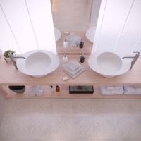 Wastafel Ideavit Solidcap 3.0 Opbouw 60x45.2x15.5 cm Solid Surface Mat Wit