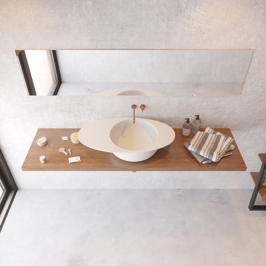 Wastafel Ideavit Solidcap 8.0 Opbouw 80.4x45.2x15.5 cm Solid Surface Mat Wit