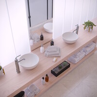Opbouw Waskom Ideavit Solidthin 32x32x12.5 cm Solid Surface Mat Wit