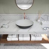 Opbouw Waskom Ideavit Solidthin 50x33x14.5 cm Solid Surface Mat Zwart