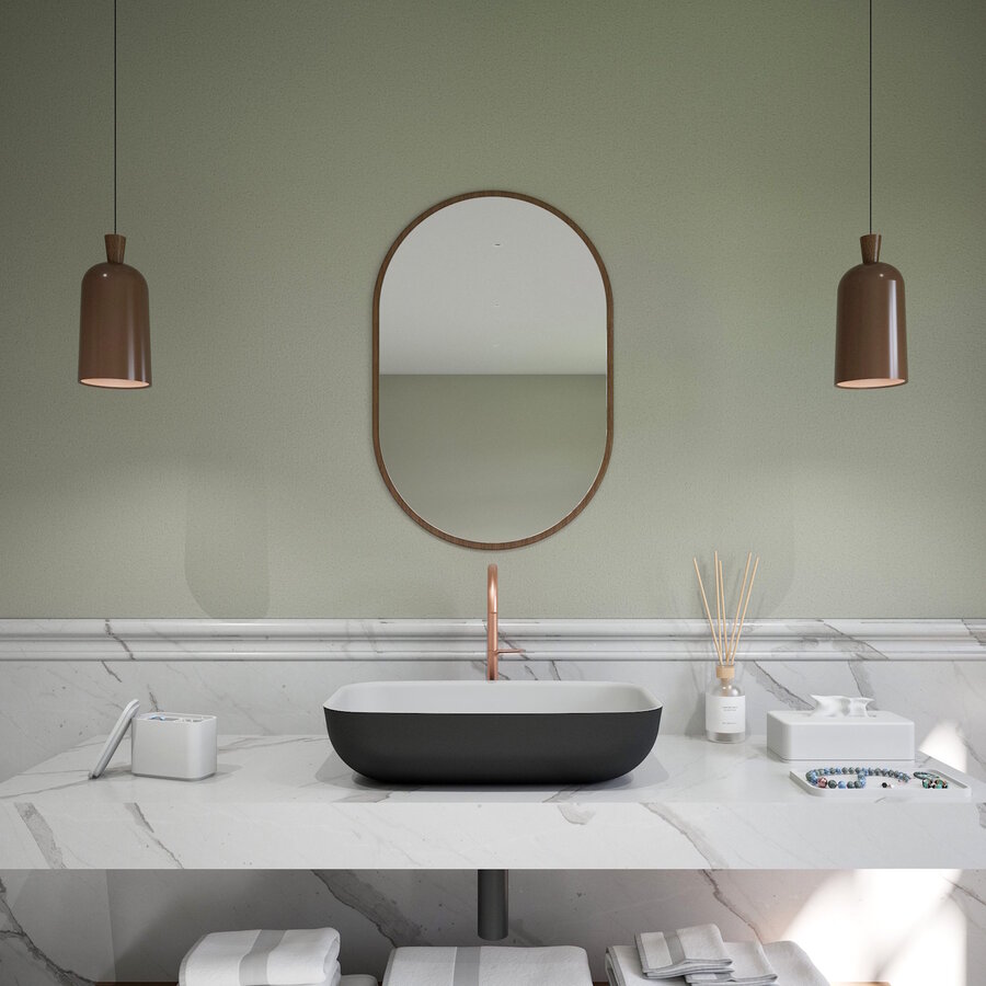 Opbouw Waskom Ideavit Solidpool 55x35x13 cm Solid Surface Mat Zwart