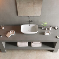 Opbouw Waskom Ideavit Solidpool 55x35x13 cm Solid Surface Mat Wit