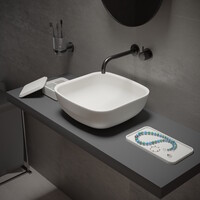 Opbouw Waskom Ideavit Solidpool 35x35x13 cm Solid Surface Mat Wit