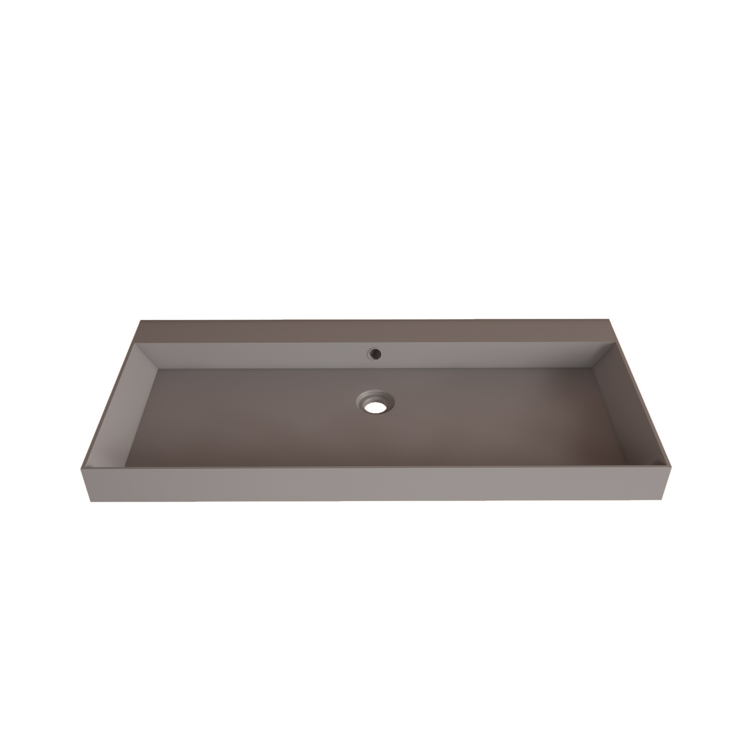 Wastafel Gliss Design Lako 100 cm 2 Kraangaten Mat Leigrijs Gliss Design
