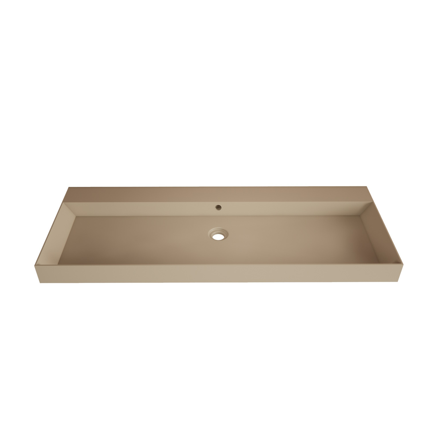 Wastafel Gliss Design Lako 120 cm 2 Kraangaten Mat Cappuccino Gliss Design