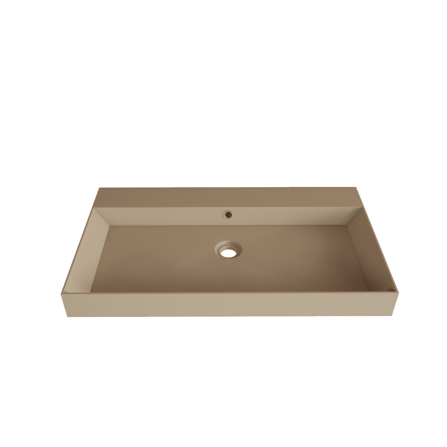 Wastafel Gliss Design Lako 90 cm Zonder Kraangat Mat Cappuccino Gliss Design