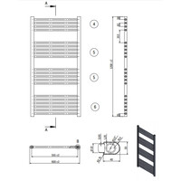 Designradiator BWS Nile Gobi 120x60cm 616W Wit (Midden/zij-aansluiting)