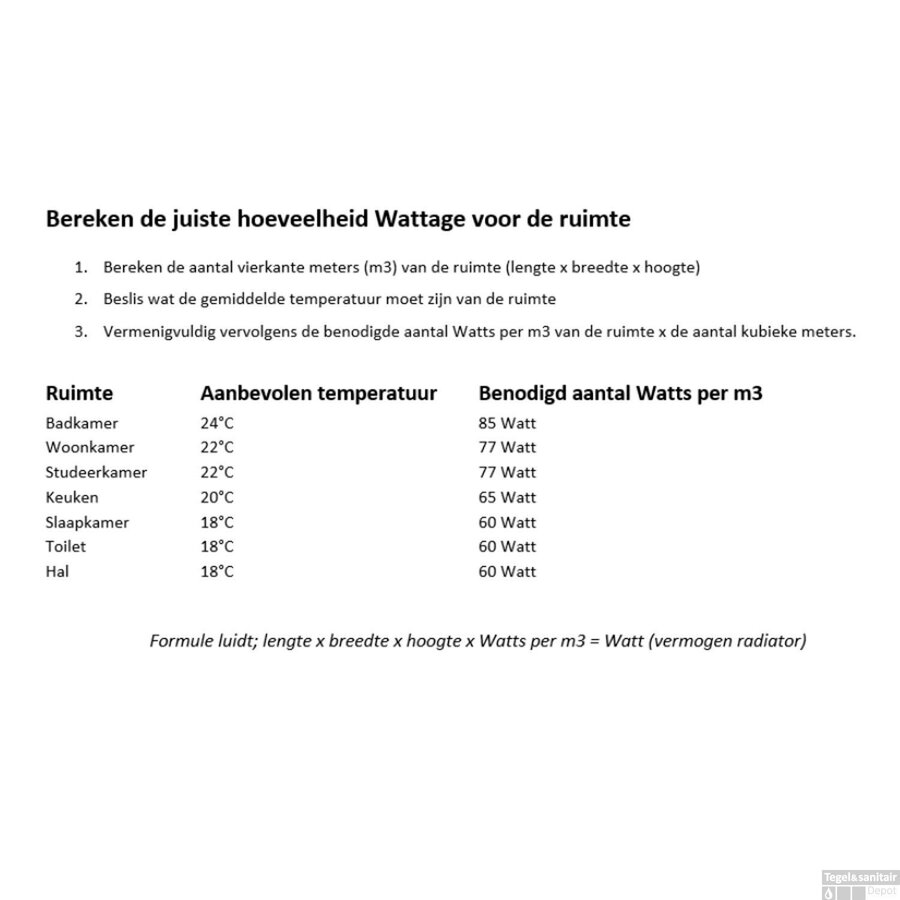 Designradiator BWS Nile Gobi 120x60cm 616W Wit (Midden/zij-aansluiting)