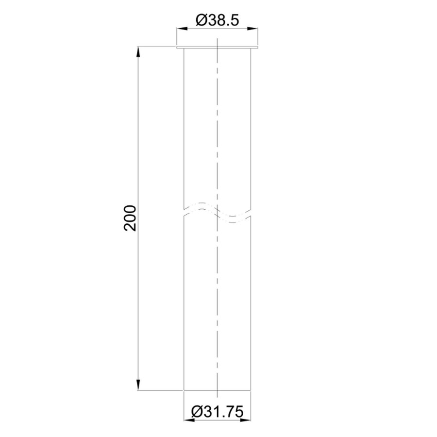 Sifon Verlengbuis Wiesbaden Star Met Kraag 20 cm Geborsteld Brons Koper