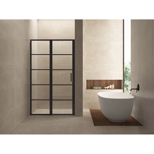 Nisdeur Horizon met Vast Paneel 120x200 cm 8 mm NANO Mat Zwart 