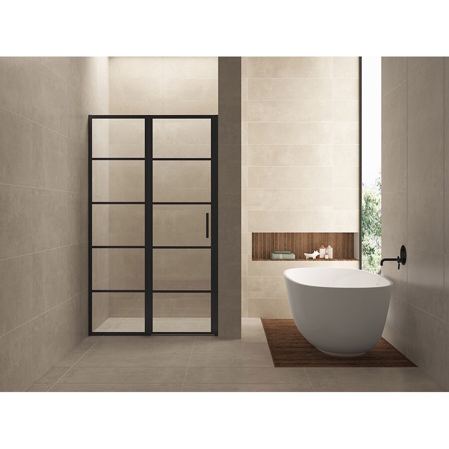 Nisdeur Horizon met Vast Paneel 120x200 cm 8 mm NANO Mat Zwart