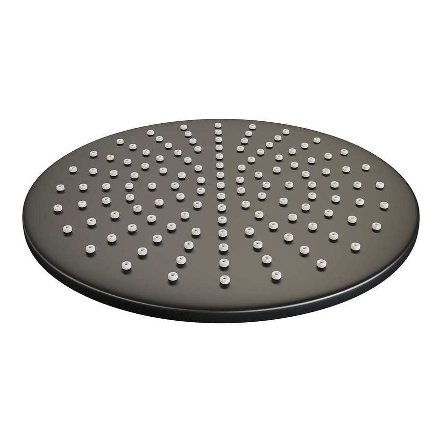Regendoucheset Opbouw Brauer Black Carving 30 cm Thermostatisch met Staaf Handdouche Geborsteld Mat Zwart