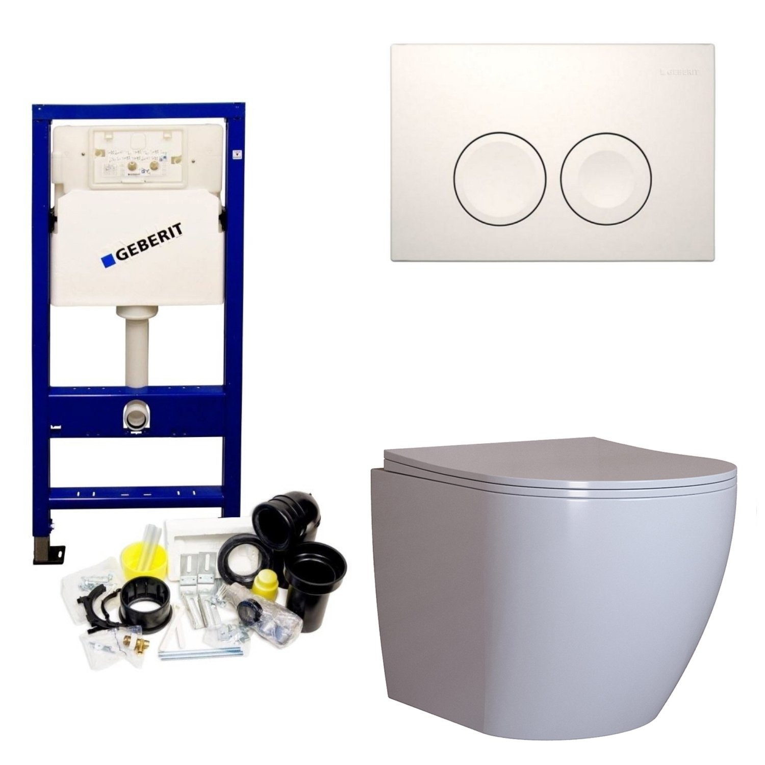 Geberit UP100 Toiletset Randloos Mudo Set62 met Delta Drukplaat Boss & Wessing