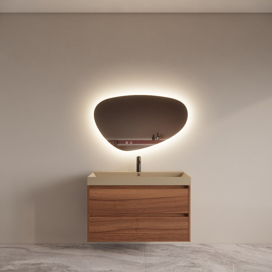 Badmeubelset BWS Riga Met Lako Wastafel Cappuccino 100 cm Walnoot