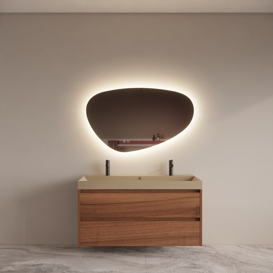 Badmeubelset BWS Riga Met Lako Wastafel Cappuccino 120 cm Walnoot