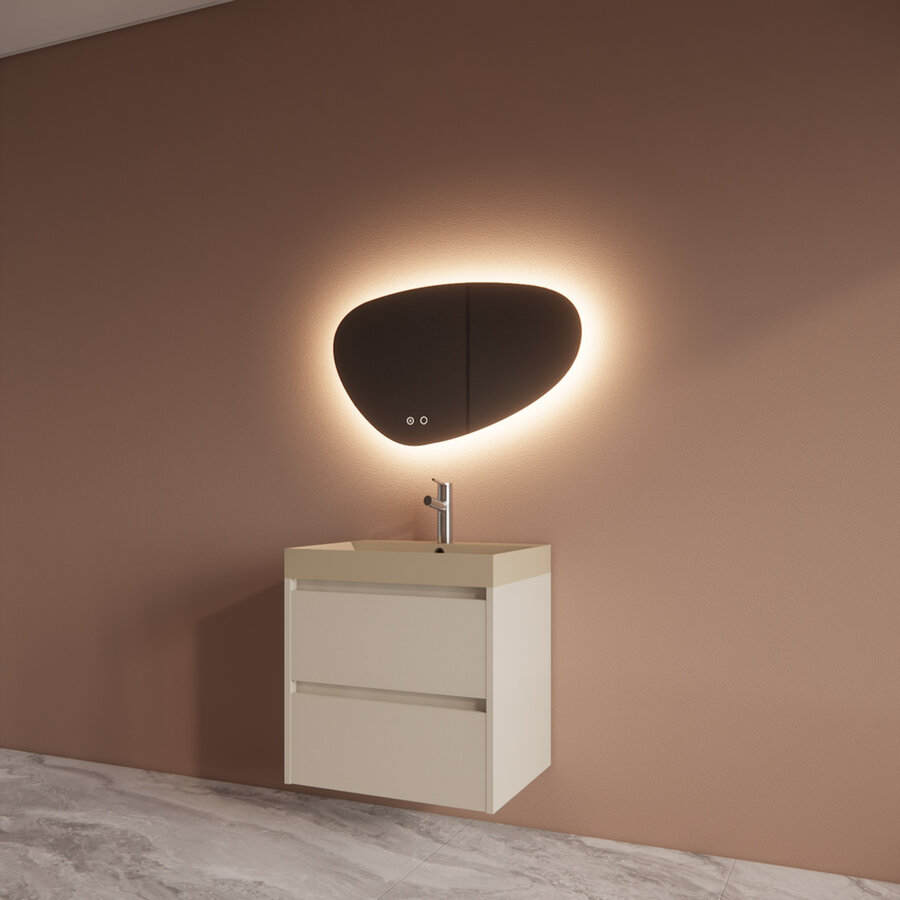 Badmeubelset BWS Riga Met Lako Wastafel Cappuccino 60 cm Kasjmier