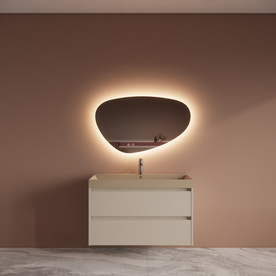 Badmeubelset BWS Riga Met Lako Wastafel Cappuccino 100 cm Kasjmier