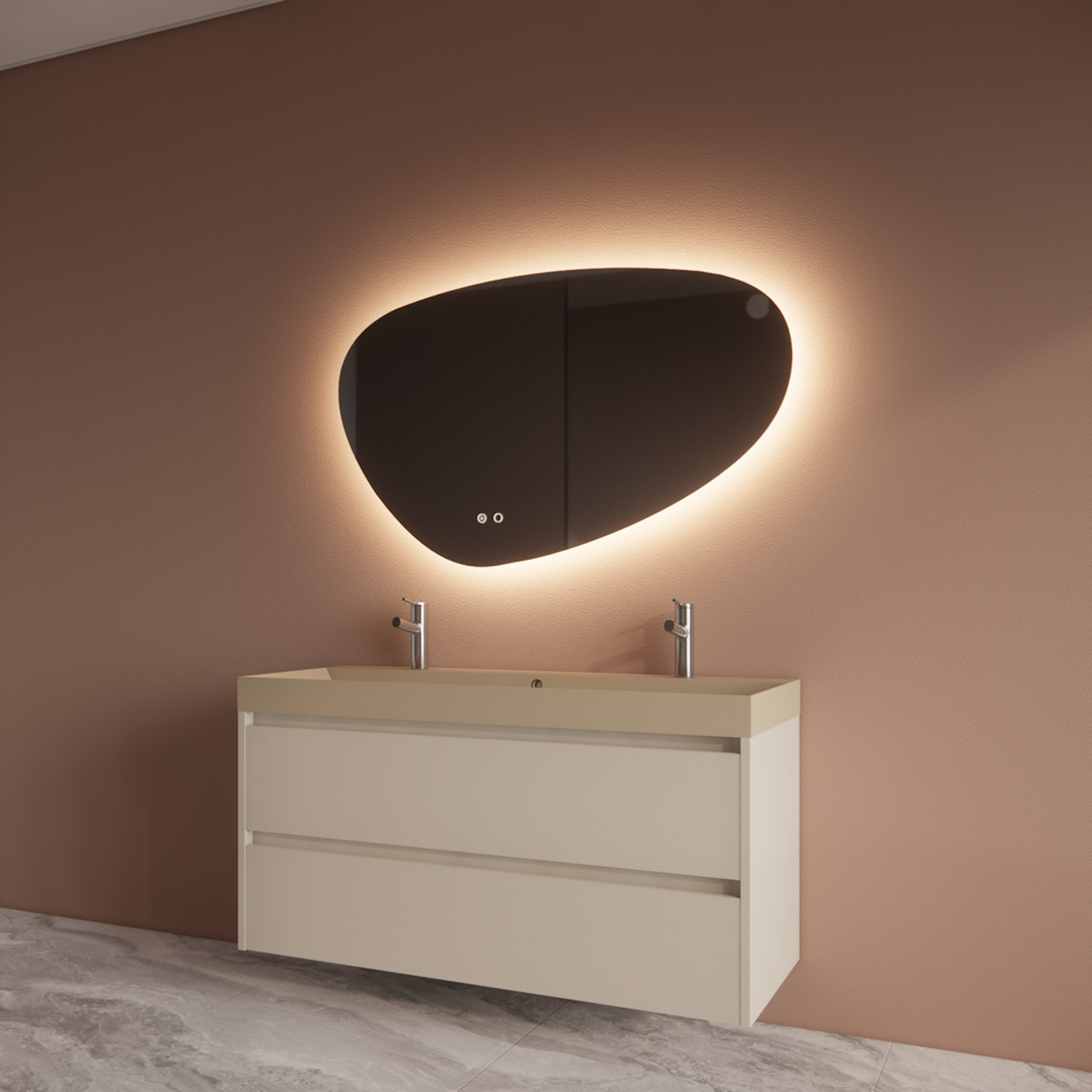 Badmeubelset BWS Riga Met Lako Wastafel Cappuccino 120 cm Kasjmier Boss & Wessing