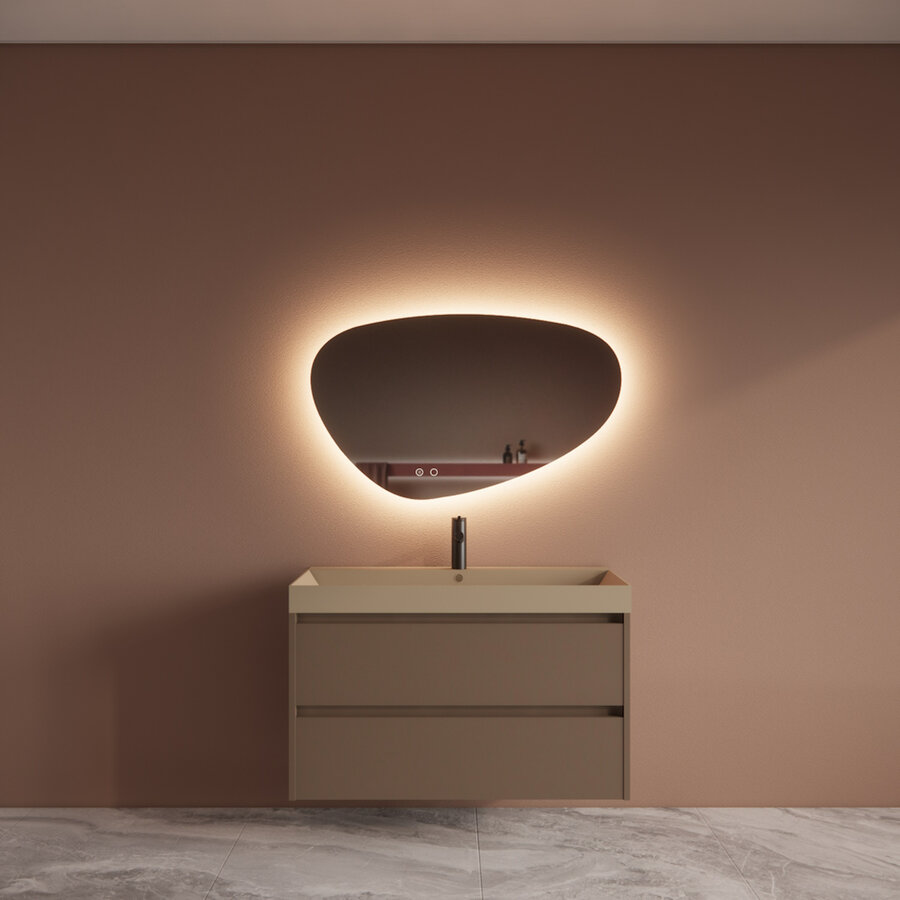 Badmeubelset BWS Riga Met Lako Wastafel Cappuccino 100 cm Latte