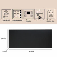 Wandpaneel Isodeco SPC Marmer Plaat 120x260 cm Mat Zwart (Prijs Per Plaat)