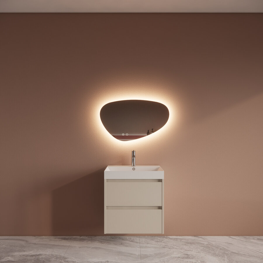 Badmeubelset BWS Riga Met Lako Wastafel Wit 60 cm Kasjmier