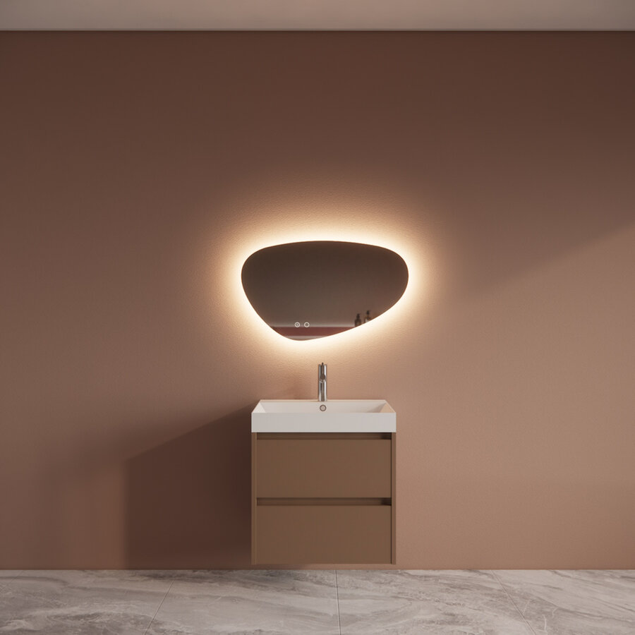 Badmeubelset BWS Riga Met Lako Wastafel Wit 60 cm Latte