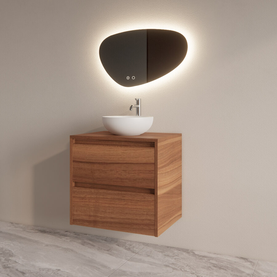 Badmeubelset BWS Riga Met Topplaat 60 cm Walnoot