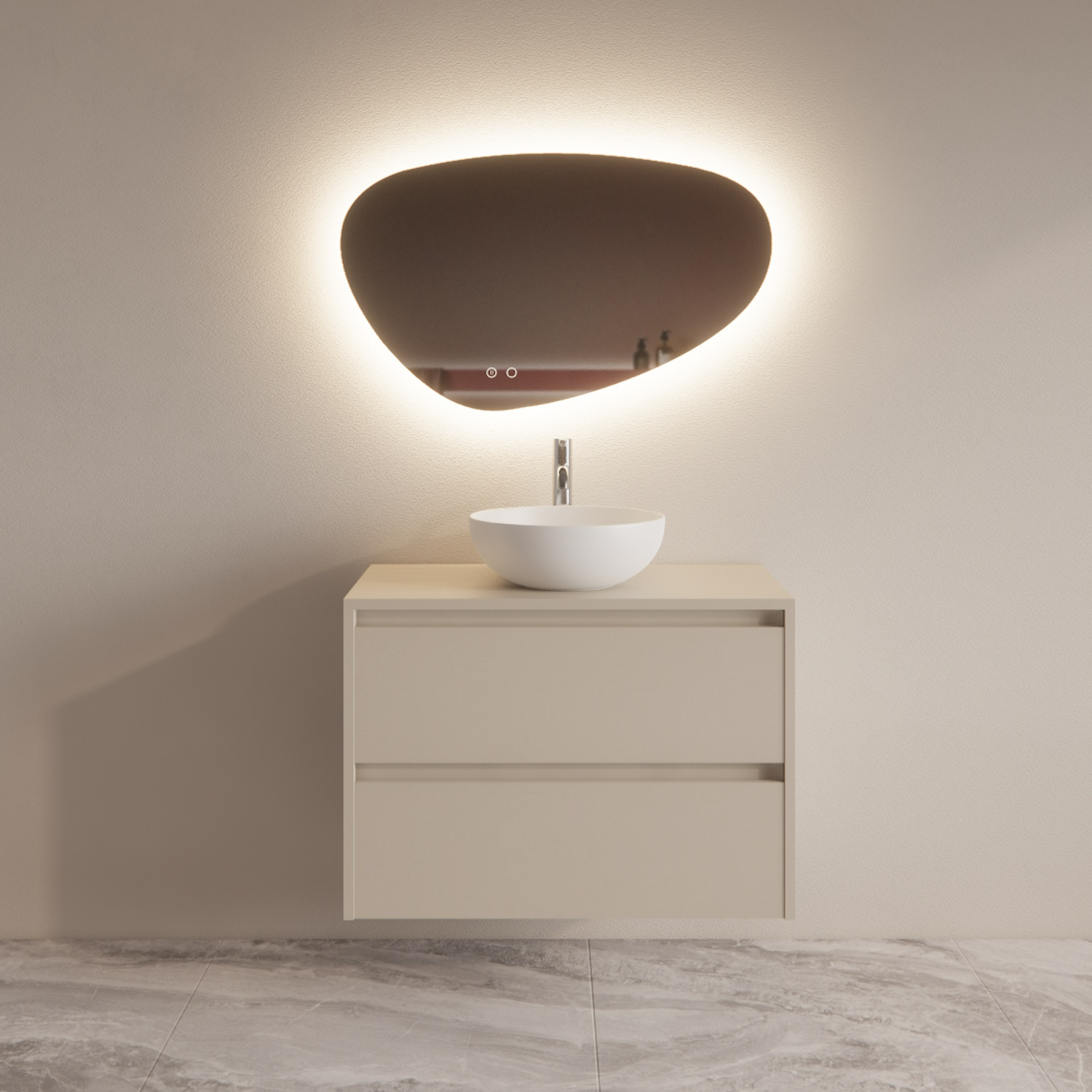 Badmeubelset BWS Riga Met Topplaat 80 cm Kasjmier Boss & Wessing